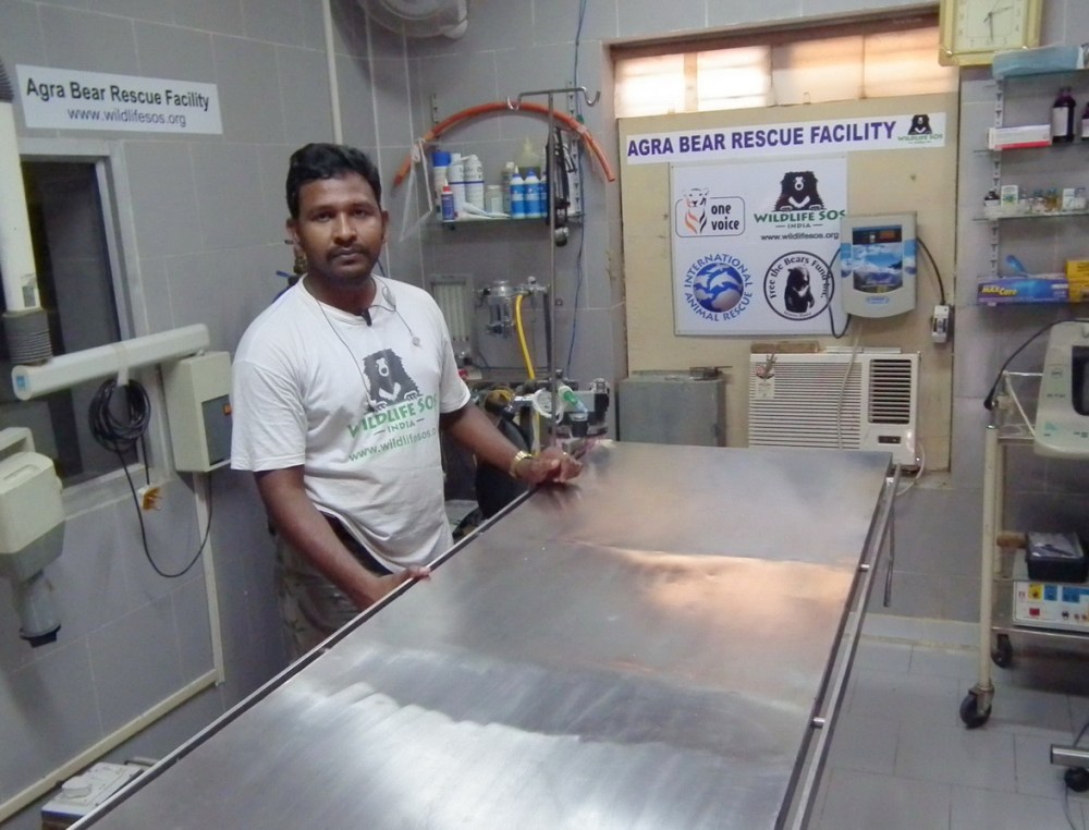 Dr Ilayaraja w sali weterynaryjnej ośrodka