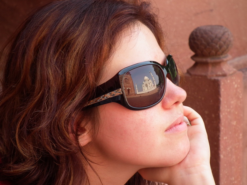 podziwiając Taj Mahal